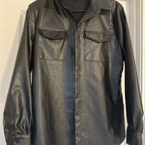 SHEIN Black Faux Leather Jacket